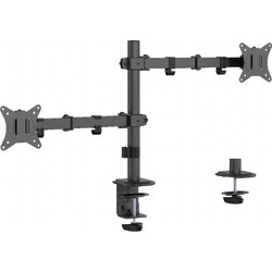 Gembird MA-D2-03 Adjustable desk mounted double monitor arm, 17"-32" black