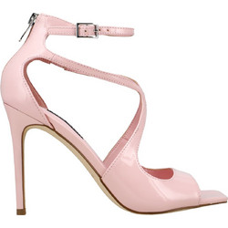 Nine West TULAH3 Γυναικεία Πέδιλα Λουστρίνι Ροζ με Λεπτό Ψηλό Τακούνι