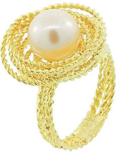 Million Diamonds Γυναικείο Δαχτυλίδι από Χρυσό 14K με Πέρλα RZ4153