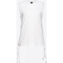 PINKO T-SHIRT TAXI DRIVER ΚΟΡΔΟΝΙΑ ΠΛΑΙ ΛΕΥΚΟ