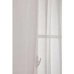 WhiteEgg Κουρτίνα Γάζα με Τρέσα 270x280 K0101-4 Off White