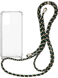 Sonique Armor Clear Θήκη Σιλικόνης με Κορδόνι Xiaomi Poco M4 Pro 5G / Redmi Note 11s 5G Rainbow Green