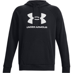 Under Armour Rival Fleece Logo Hoodie Ανδρικό Αθλητικό Φούτερ με Κουκούλα Μαύρο 1379758-001