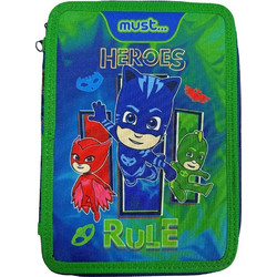 Must Pj Masks Heroes Rule Κασετίνα Γεμάτη με 2 Θήκες Πράσινη 484291