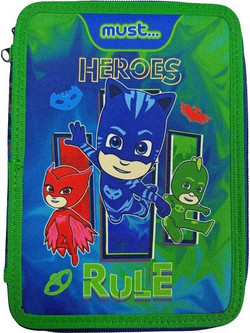 Must Pj Masks Heroes Rule Κασετίνα Γεμάτη με 2 Θήκες Πράσινη 484291