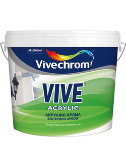 Vivechrom Vive Ακρυλικό Χρώμα Εξωτερικού Χώρου Λευκό 9lt