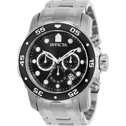 Invicta Pro Diver Ανδρικό Ρολόι Χρονογράφος με Ασημί Μεταλλικό Μπρασελέ 0069