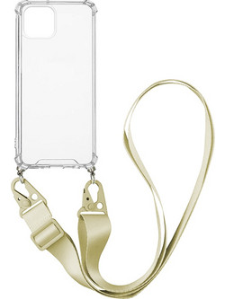 Sonique Armor Clear Θήκη Σιλικόνης με Strap Beige (iPhone 13)