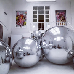 Φουσκωτή μπάλα καθρέφτης Mirror Ball Ασημί 80εκ