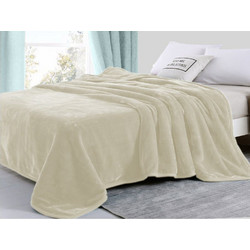 Κουβέρτα Γίγας Βελουτέ Super Soft Γαρύφαλλο 260x240 - Εκρού