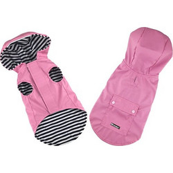 Pet Interest W Raincoat Stripe Lining-Αδιάβροχο Μπουφάν Ροζ XLarge 45cm