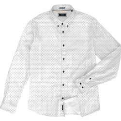 Double Ανδρικό Πουκάμισο Βαμβακερό Μακρυμάνικο Slim Fit με Mao Γιακά Λευκό GS-504