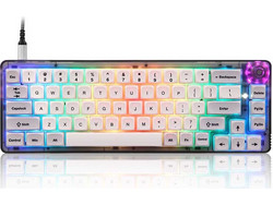 Motospeed CK69 Μηχανικό Gaming Πληκτρολόγιο 65% με Custom Red Διακόπτες RGB White