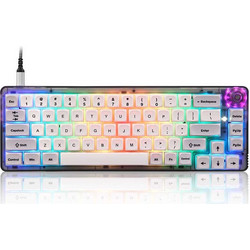 Motospeed CK69 Μηχανικό Gaming Πληκτρολόγιο 65% με Custom Red Διακόπτες RGB White