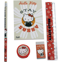 Σχολικό ΣΕΤ 5 τεμ Hello Kitty ΜΠΛΟΚ ΞΥΣΤΡΑ ΓΟΜΑ ΡΗΓΑ ΜΟΛΥΒΙ 335-73755GIM