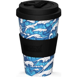 iDrink Ποτήρι Καφέ Bamboo με Καπάκι Wave 435ml ID5008
