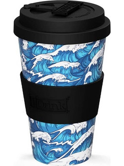 iDrink Ποτήρι Καφέ Bamboo με Καπάκι Wave 435ml ID5008