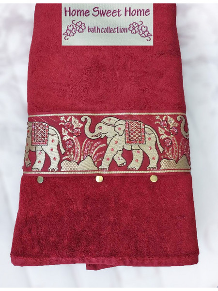 Πετσέτα Μπάνιου 90x150cm HOME SWEET HOME 705 Red-Gold