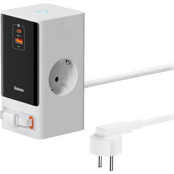 Baseus Extension Cord PowerCombo USB, 2xType-C, Shuko, 65W - ΛΕΥΚΟ - PSLR000602