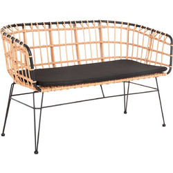 ΠΑΓΚΑΚΙ ΔΙΘΕΣΙΟ FB95692.11 P.E.RATTAN ΜΠΕΖ-ΜΑΥΡΟΣ ΜΕΤΑΛ.ΣΚΕΛΕΤΟΣ 125x60x77Υεκ