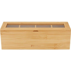 Κουτί Για Τσάι 4 Θέσεων Evergreen GU0339 29,5x9x9,5cm Natural Maxwell&Williams Bamboo