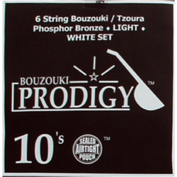 Prodigy White Σετ 6 Χορδές Μπουζουκιού Phosphor Bronze 10-22" Light Tension