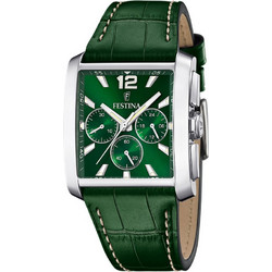 Festina Ανδρικό Ρολόι Χρονογράφος με Πράσινο Δερμάτινο Λουράκι F20636/3
