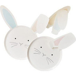 Ginger Ray Πιάτα Χάρτινα Easter Bunny Με Αυτάκια (8 Τεμάχια)