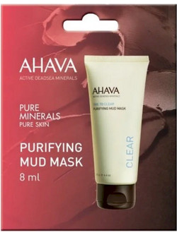 Ahava Time To Clear Purifying Mud Κρεμώδης Μάσκα Προσώπου για Καθαρισμό με Άργιλο 8ml