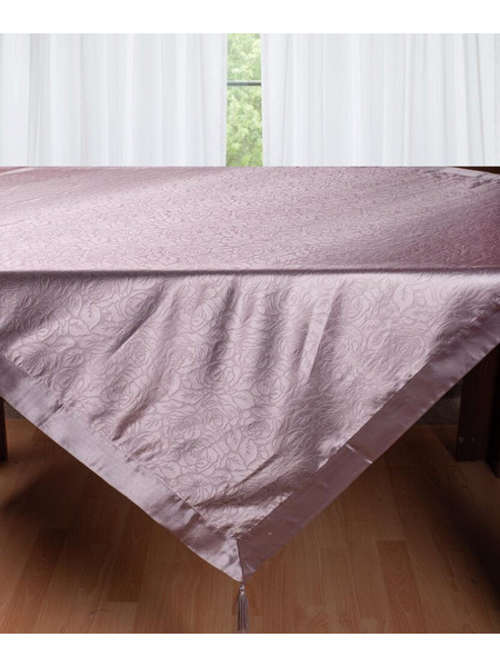 Σατέν τραπεζομάντηλο 2009 λουλούδι (130cm x 160cm) μώβ Silk Fashion