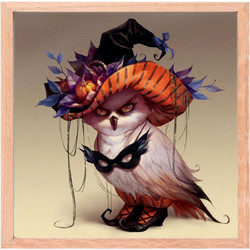 MISHBAY 5D Diamond Painting Picture Owl with Frame (30x30cm)