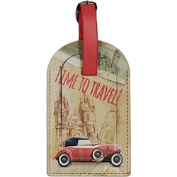 Ετικέτα Βαλίτσας Diplomat ACNT4 Vintage Μπεζ - Time to Travel Design | Ανθεκτικό Συνθετικό με Ζωνάκι Μπεζ
