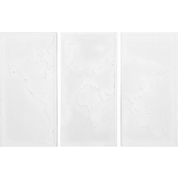 ΠΙΝΑΚΑΣ 3-ΠΤΥΧΟΣ WORLD MAP SANTORINI HM4504 MDF ΣΕ ΥΠΟΛΕΥΚΟ ΧΡΩΜΑ 180x4(πάχος)x120Υεκ. - H.M