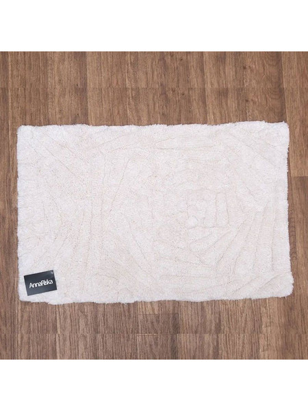 Ταπέτο Μπάνιου Rose 1 White Anna Riska 60x100cm 100% Βαμβάκι