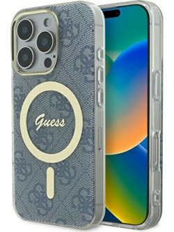 Guess IML 4G MagSafe Back Cover Blue (iPhone 16 Pro)