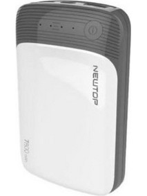 Newtop PB19 Power Bank 7800mAh με 2 Θύρες USB-A White Grey