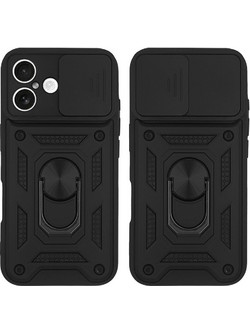 Sonique Ring Armor CamPro Θήκη iPhone 16 Plus Black