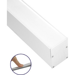 GloboStar(R) SURFACEPENDANT-PROFILE 70827-3M Προφίλ Αλουμινίου - Βάση + Ψύκτρα Ταινίας LED με Λευκό Γαλακτερό Κάλυμμα - Επιφανειακή + Κρεμαστή Χρήση - Πατητό Κάλυμμα - Λευκό - 3 Μέτρα - Μ300 x Π5 x Υ7