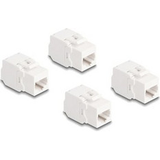 DELOCK Keystone module 86051, RJ45 σε LSA, Cat.6A UTP, λευκό, 4τμχ