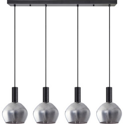 Home Lighting Κρεμαστό Φωτιστικό Οροφής Ράγα Πολύφωτο E27 Μαύρο SE21-BL-4-4BL-GL2 77-8496