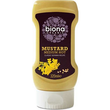 Μουστάρδα χωρίς ζάχαρη μέτρια καυτερή Squeeze Biona 320ml - Biona