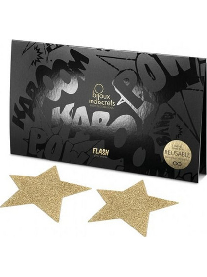 BIJOUX - INDISCRETS FLASH GOLDEN STAR NIPPLE COVERS