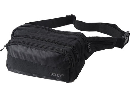 Polo Double Square Ανδρικό Τσαντάκι Μέσης Μαύρο 9-08-106-20