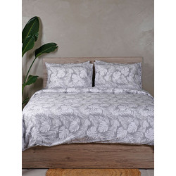 Sunshine Home Σετ Σεντόνια Διπλά Βαμβακερά με Λάστιχο 150x205+30 Feelings 2038 Grey