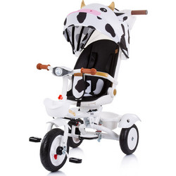 Chipolino Futuro Cow Τρίκυκλο Ποδήλατο Αναδιπλούμενο με Σκίαστρο & Χειρολαβή για 15+ Μηνών Λευκό