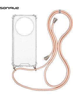 Sonique Armor Clear Θήκη με Κορδόνι (Honor Magic5 Lite 5G) Ροζ Σατινέ