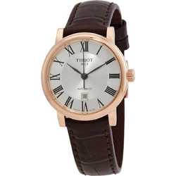 Tissot Carson Premium Γυναικείο Ρολόι Αυτόματο με Καφέ Δερμάτινο Λουράκι T122.207.36.033.00