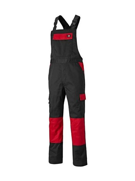 DICKIES Φόρμα με τιράντα μαύρο με κόκκινο