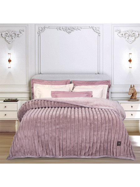 Κουβέρτα υπέρδιπλη faux fur-flannel nude 220x240cm Greenwich Polo Club 3478