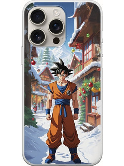 Θήκη Xmas Anime - Son Goku iPhone 16 Pro Flexible TPU (Διάφανη Σιλικόνη)